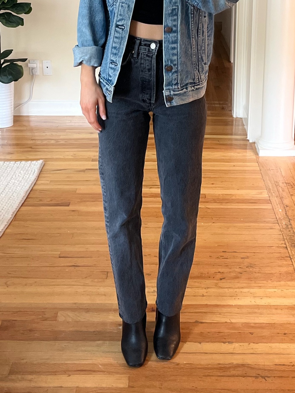 Agolde High-Rise Gray Wash Denim Jeans